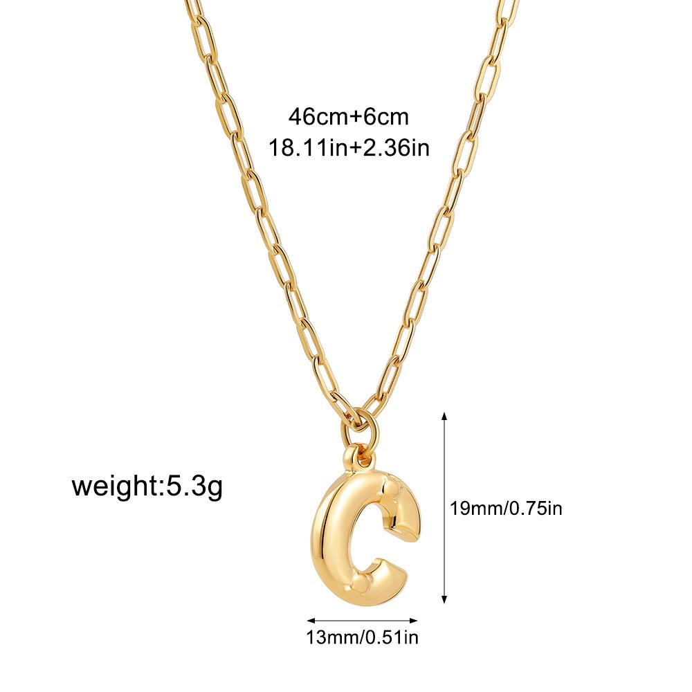 Stainless steel bubble English 26 letter necklace pendant personalized three-dimensional collarbone chain with jewelry