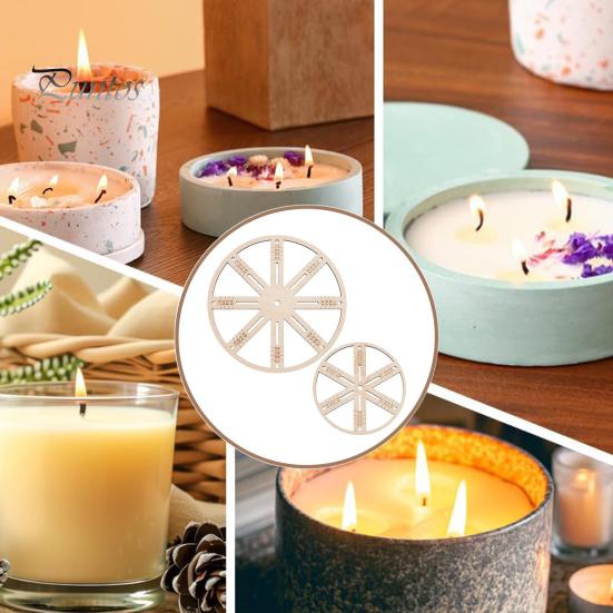 Candle Wick Centering Tool Wooden Flat Round Wick Stabilizer Candle Wicks Centering Holder for DIY Candle Making Cotton Wick