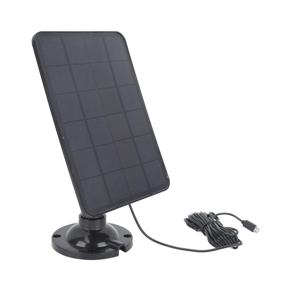 Camera Solar Panel Charger 10W 5V Micro USB Black Solar Charging Panel for Security Camera Cellphone Power Bank