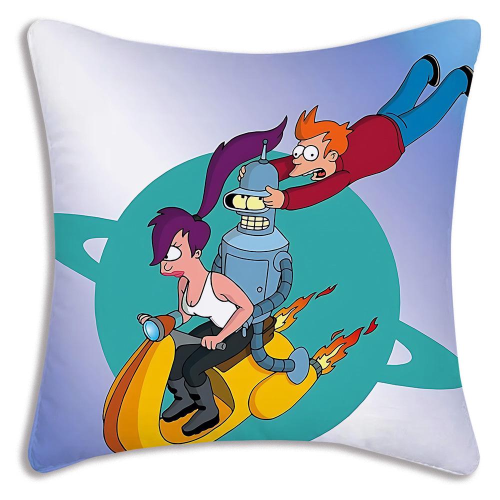 Classic movie F-Futuramas Pillow Covers Cartoon Sofa Decorative Home Double-sided Printing Short Plush Cute Cushion Cover