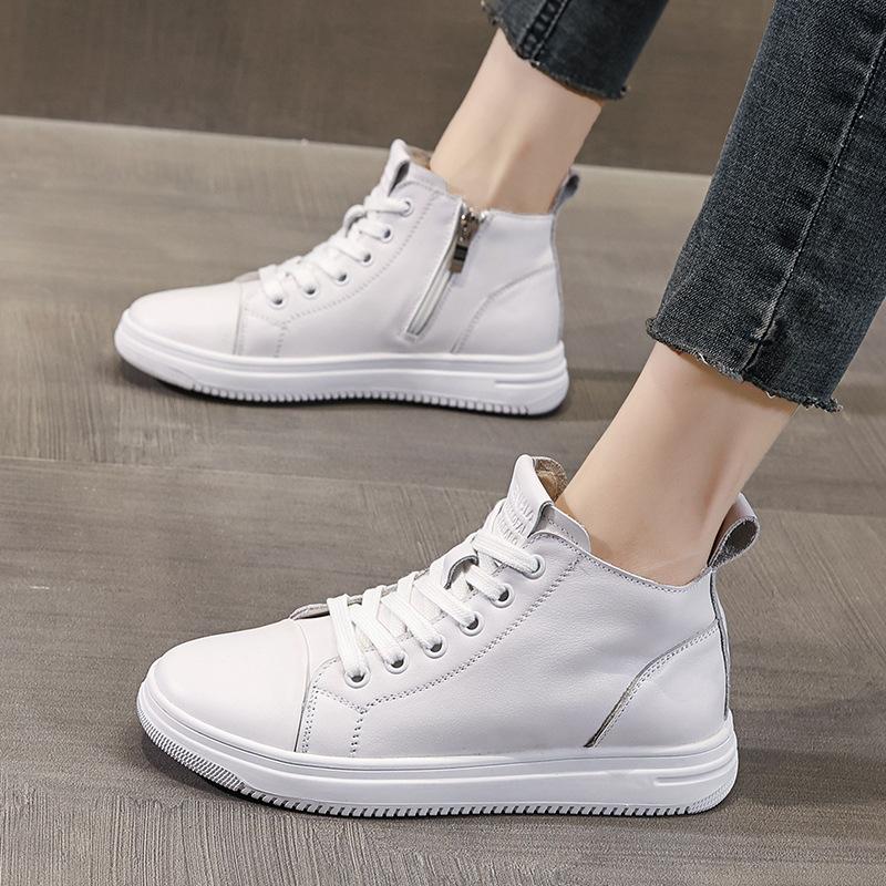 Board Shoes Women 2026 Spring and Autumn New Casual Fashion White Shoes High Top Shoes