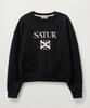 Seteo (W) Classic Logo Crop Sweatshirt Black Pink