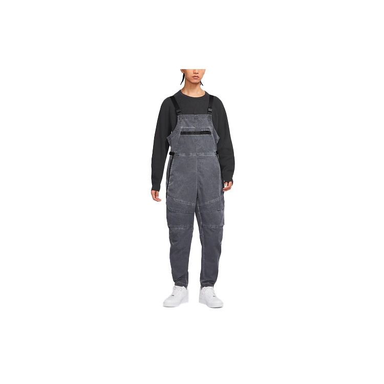 Nike Tech Pack Unlined Woven Overalls Men s Loose Fit Streetwear Utility Cargo Bib Overalls Charcoal Grey DM5598-060 S