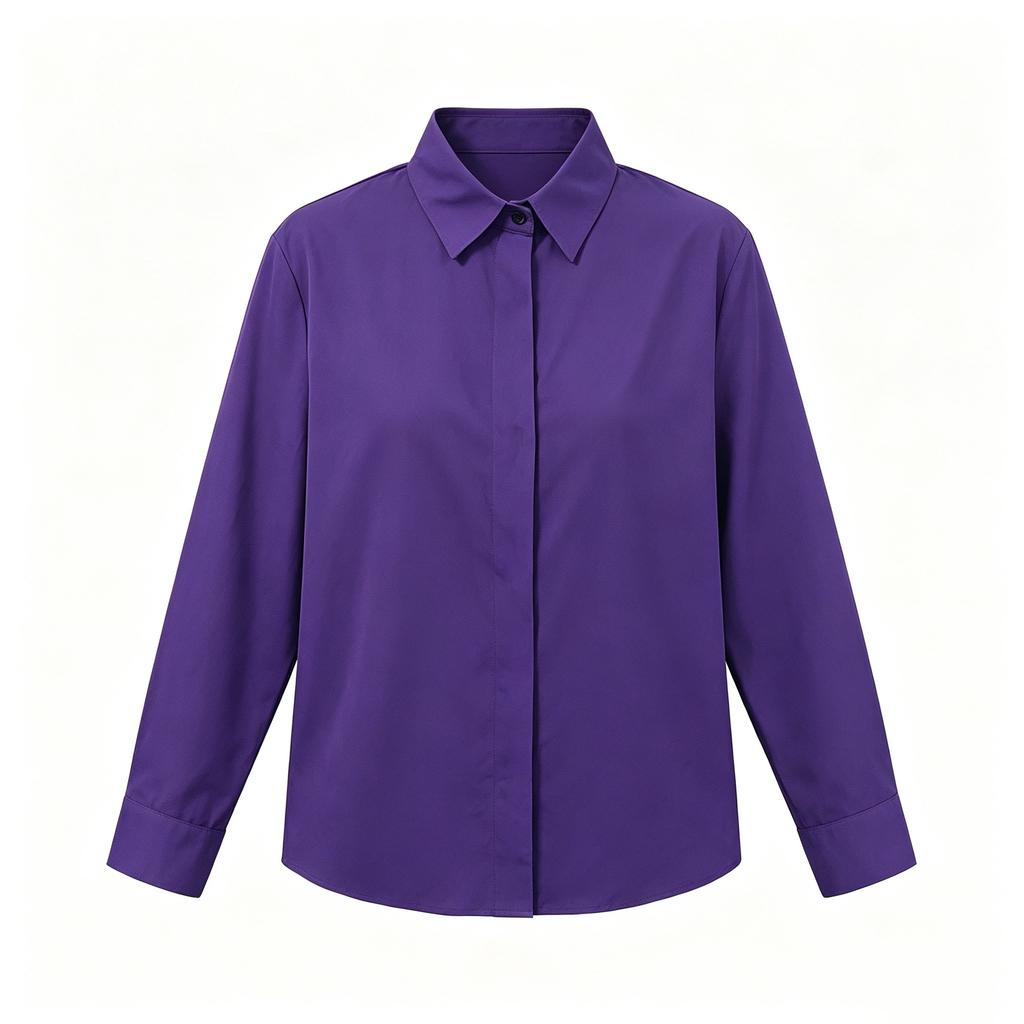 TIFICY Women's Fashion Casual Spring Autumn Solid Color Print Long Sleeve POLO Neck Blouses & Shirts