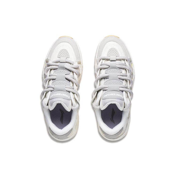 Li Ning CF Su Series Honor 2.0 Slip Resistant Durable Lightweight Low Top Casual Shoes Men Casual Shoes Silver Gray AGCT177-1