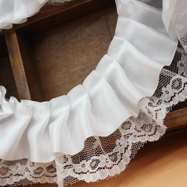 4 метра шириной 6 см высококачественный односторонний полиэстер с шелковым кружевом белое — фото 6