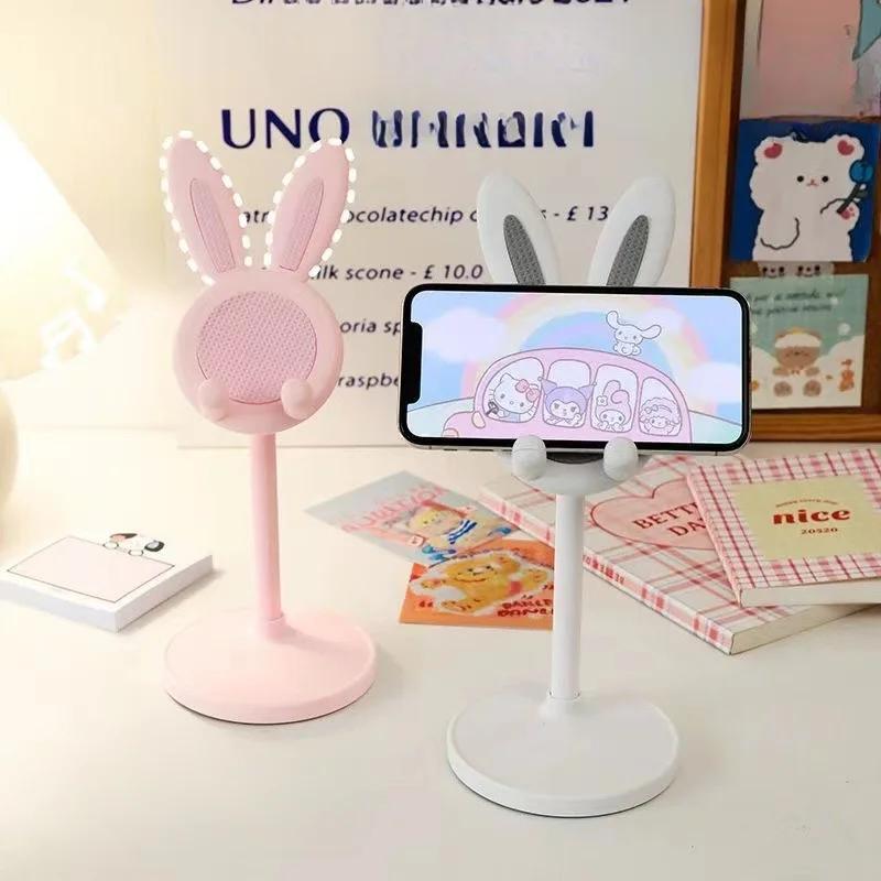 Cute Cartoon Bunny Phone Stand Can Lift and Adjust - Adjustable & Compatible With IPhone, Kindle, IPad, Switch, Tablet & More
