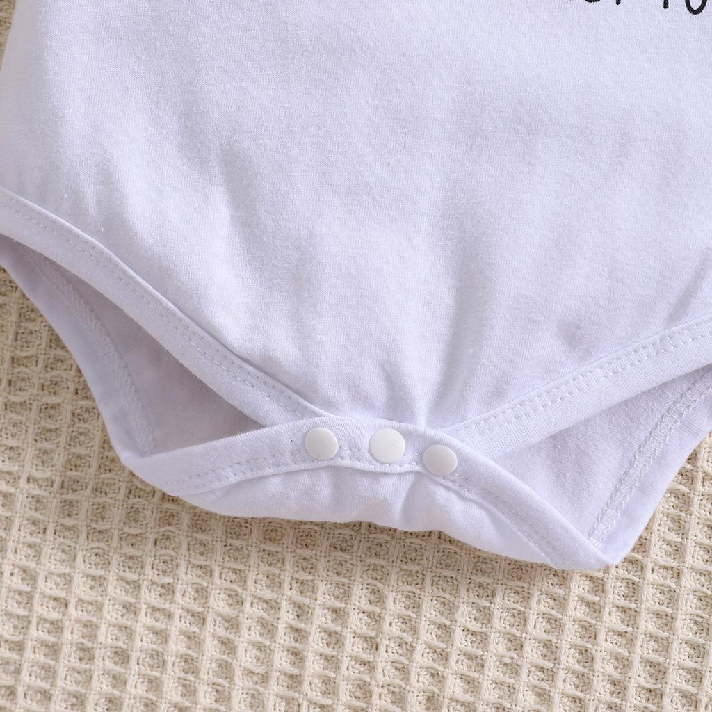 3-18 Months Baby “Hello Auntie I Can't Wait To Meet You!” Print Cotton Bodysuit Short Sleeve Onesie