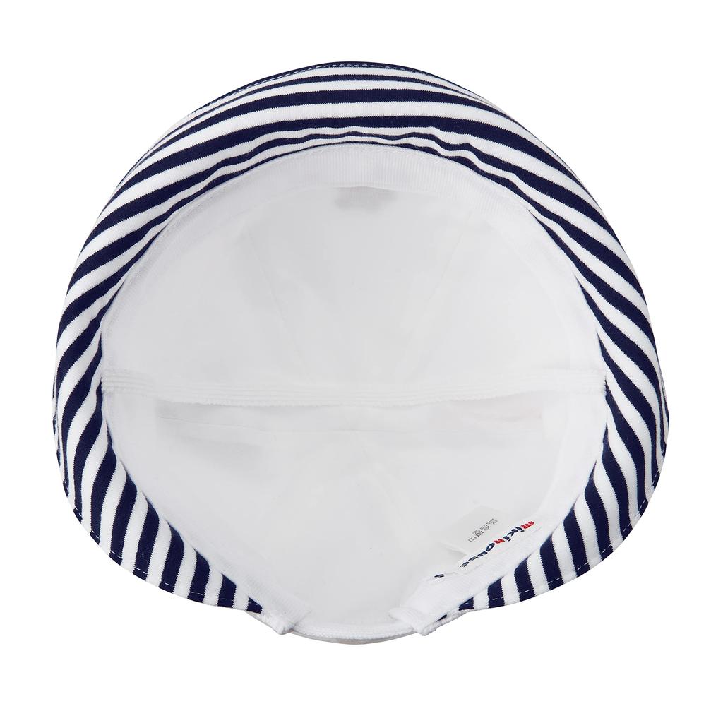 MIKI HOUSE Baby Kapuze Hergestellt in UV Sonnenhut mit Gummizug für Jungen und Babygröße S Weißer Hut, Japan, Schutz, Band, Mädchen, Neugeborene, Baby, Kinder,