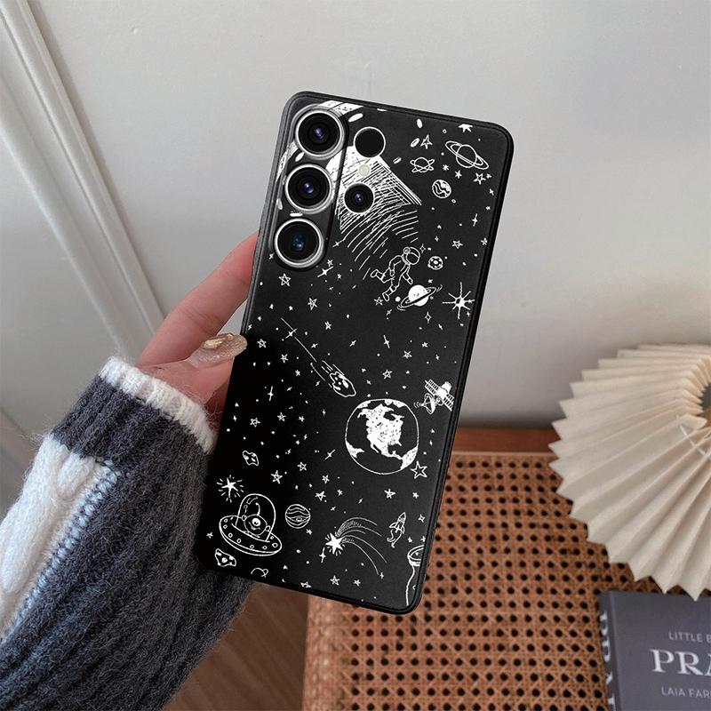 

Чохол Starry Sky Lines для iPhone Samsung A55 M34 S24 Xiaomi Redmi 13 Pro 14C Huawei Honor Протиударний бампер для телефону Чорний матовий TPU Anti-Scratch Cover Redmi Note 13 5G
