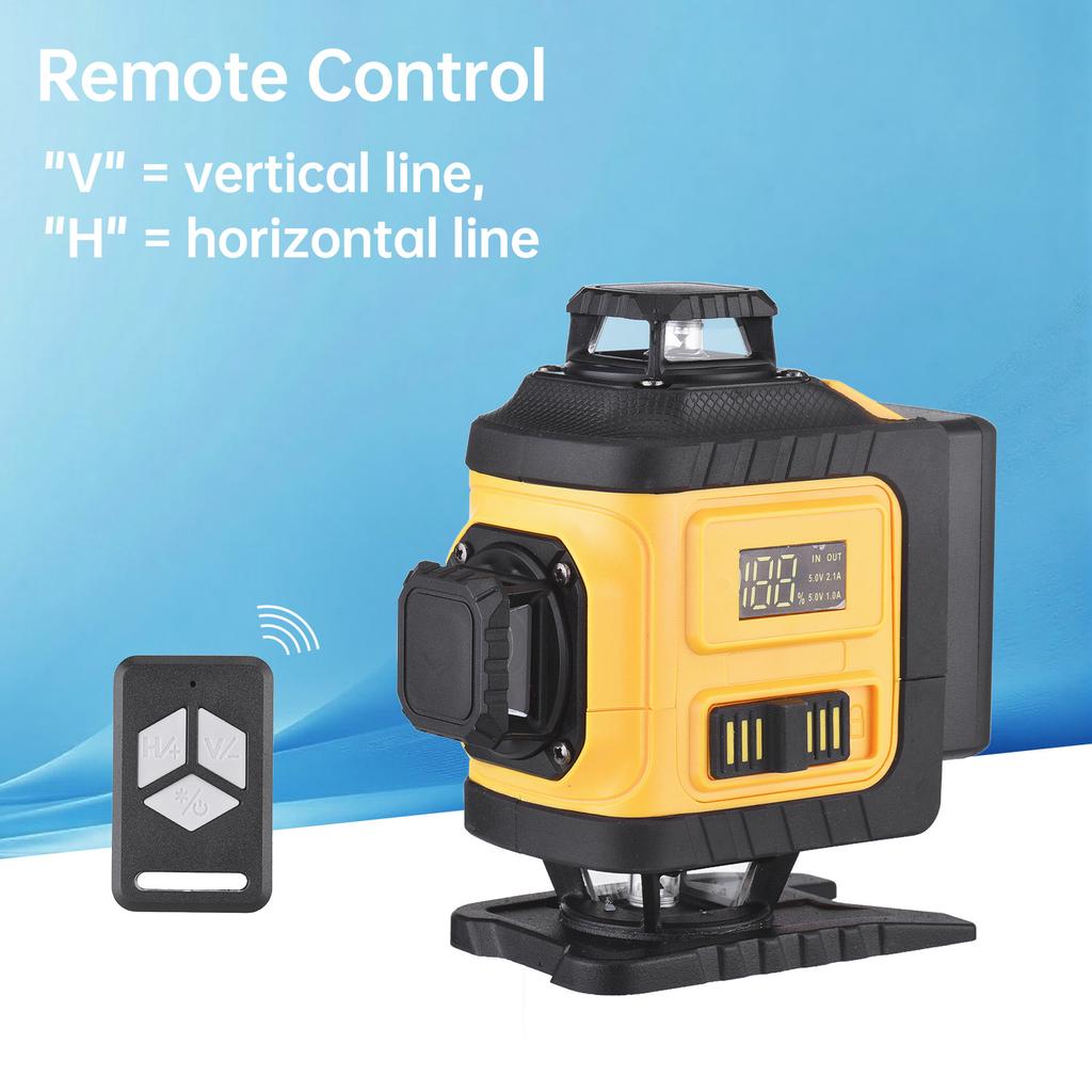 Multifunctional 4D 16 Lines Laser Level 3° Self-leveling Machine Powered By Rechargeable Lithium Battery Leveling Tools