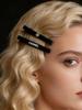 Chanel Fermacapelli Lunghi Neri con Logo CC, Confezione da 3 Fermagli per Capelli, Accessorio di Bellezza di Marca di Lusso