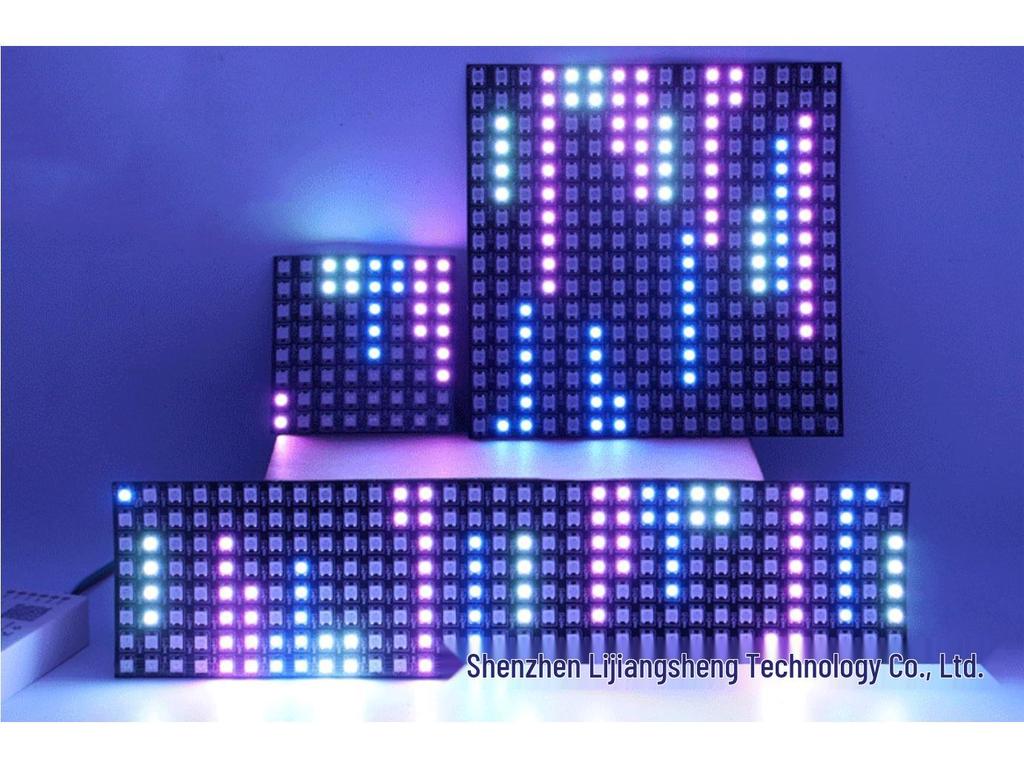 WS2812 Dream Color RGB LED Dot Matrix Flexible Display Screen, Programmable DC5V Full Color Point Light Source.