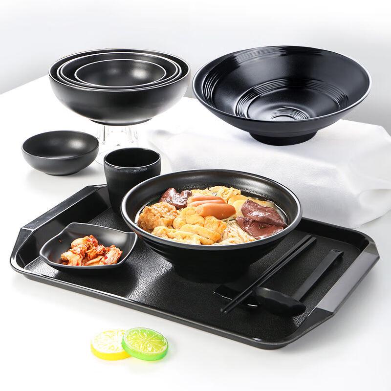 Frosted Black Melamine Ramen Bowl - 8 inch, 5-Pack