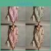Abito a camicia a righe con tasche per un look casual estivo, vestibilità rilassata