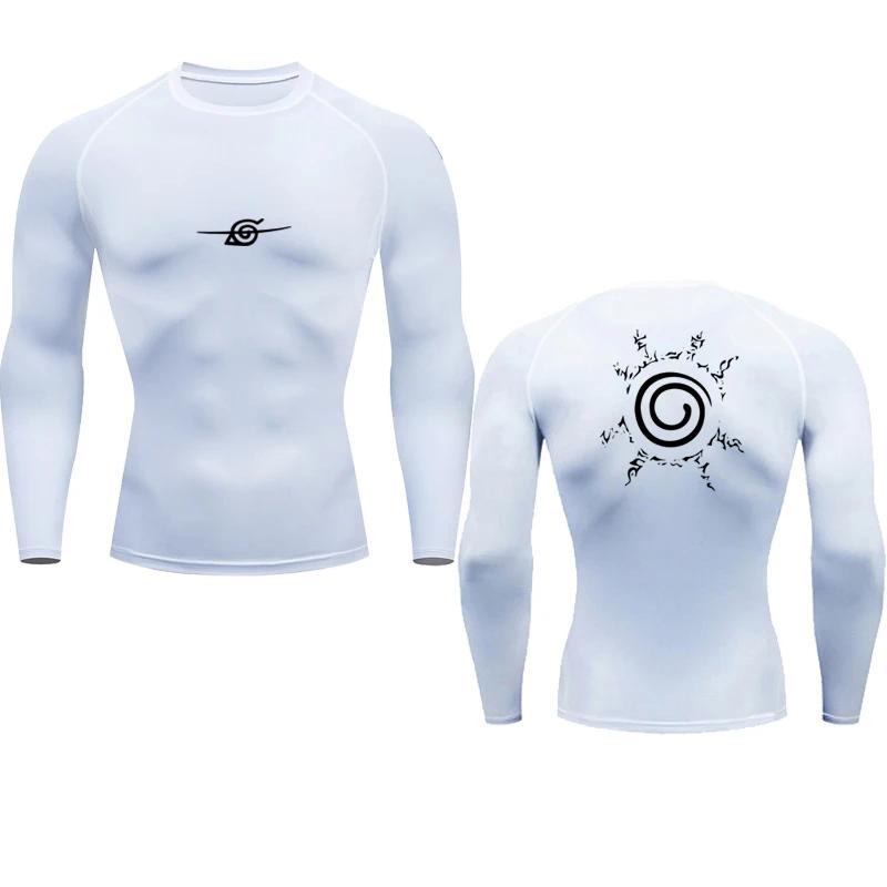 Camisas de compressão masculinas anime esporte secagem rápida ginásio tshirts fitness topos t verão outono masculino