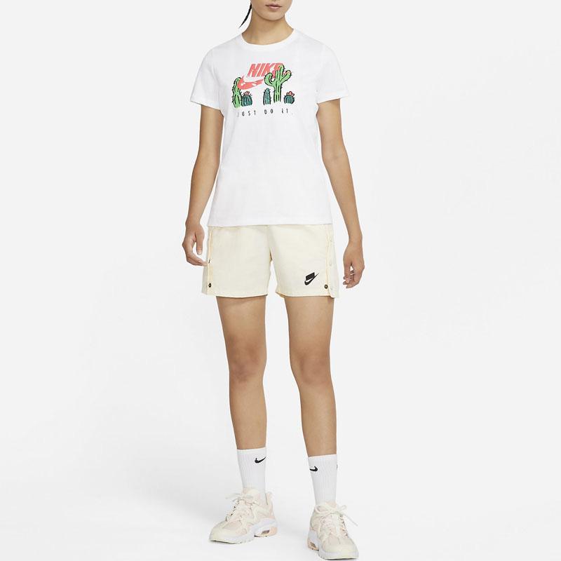 Nike Cactus Print Sports Casual Short Sleeve T-Shirt Women Tops White DJ1914-100