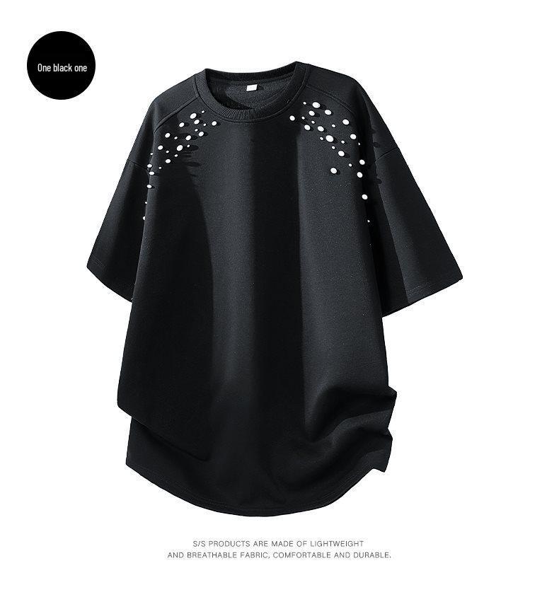 2026 Men's Summer Beaded Round Neck Short-Sleeve T-Shirt