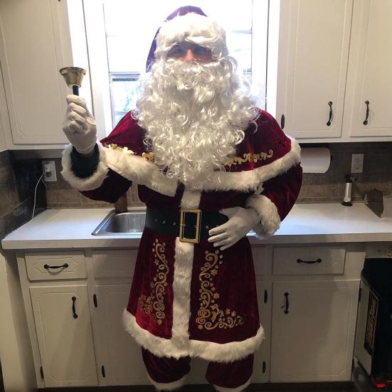 Santa Claus Costume Set Velvet Adult Suit Traditional Red Velvet Santa Ensemble Complete Accessories Performances Clothes