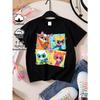European Sizes Super Cat Heroes Adventure Girls T-Shirt Soft & Comfortable Everyday Top, Suitable for Home, Outdoor, and Sports Activities