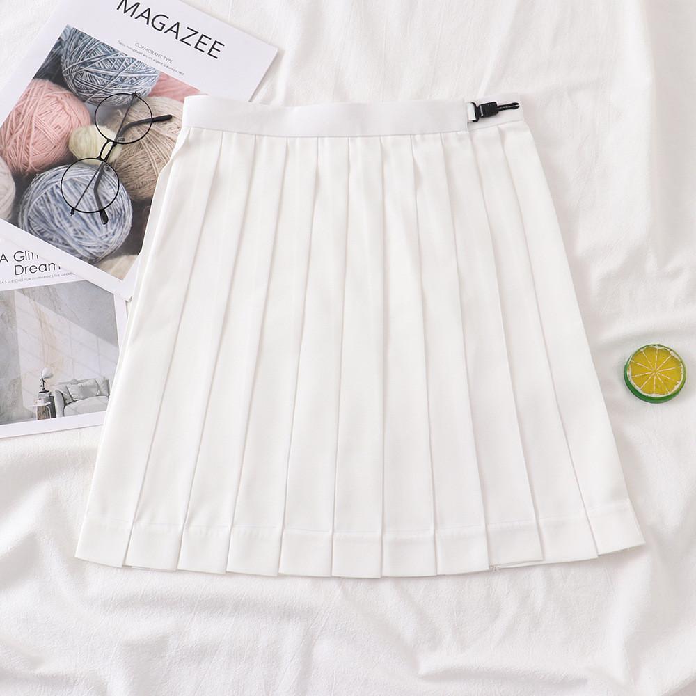 Uniform Pleated Skirt With High Waist For Students Summer College Style