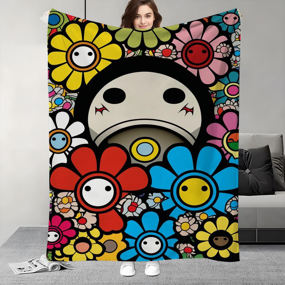 Couverture Design Art T-Takashi M-Murakami-S Légère Pour Dortoirs, Siestes, Salon, Bureau, Canapé, Toutes Saisons