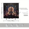 Psychedelic Mandala Yoga Shower Curtain – Cosmic Woman In Lotus, Vibrant Art, Spiritual Design, 70X70In, Includes Hooks