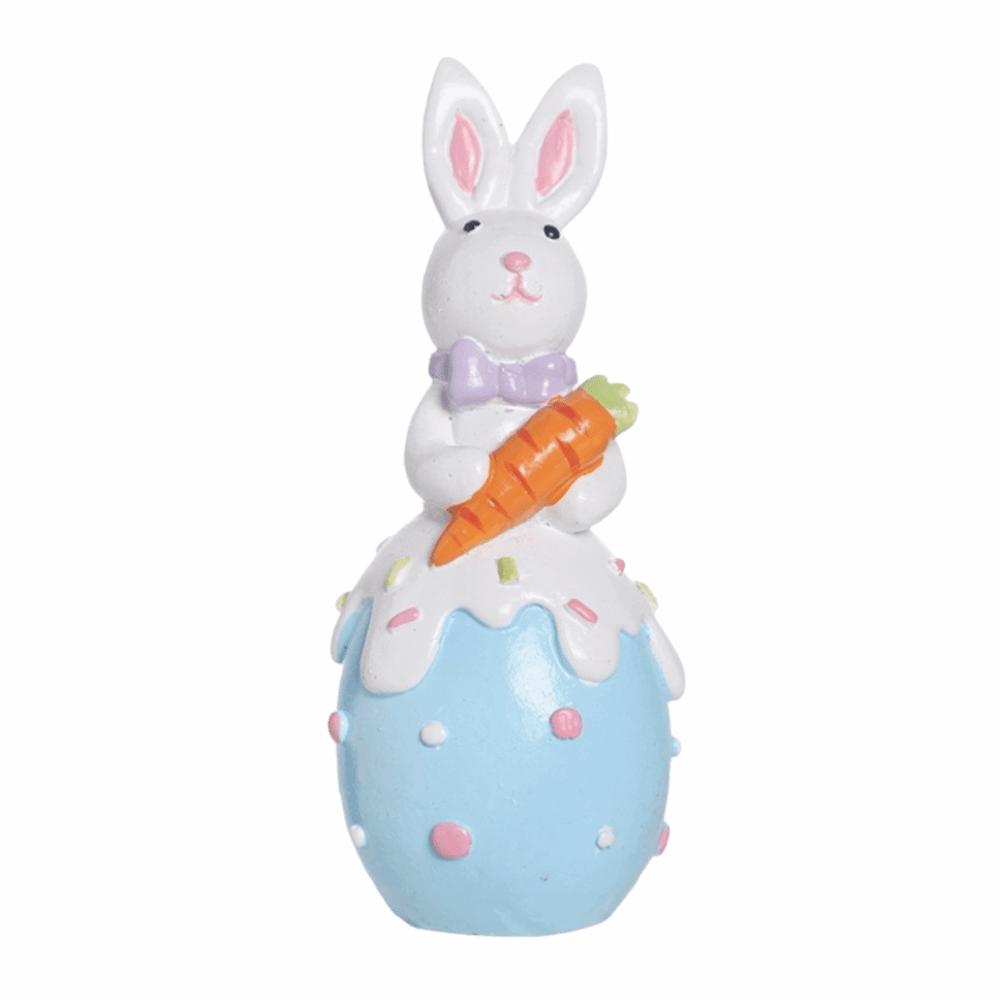 Simulation Bunny Resin Rabbit Decoration Hand-Painted Cartoon Rabbit Statue Tabletop Decor синий