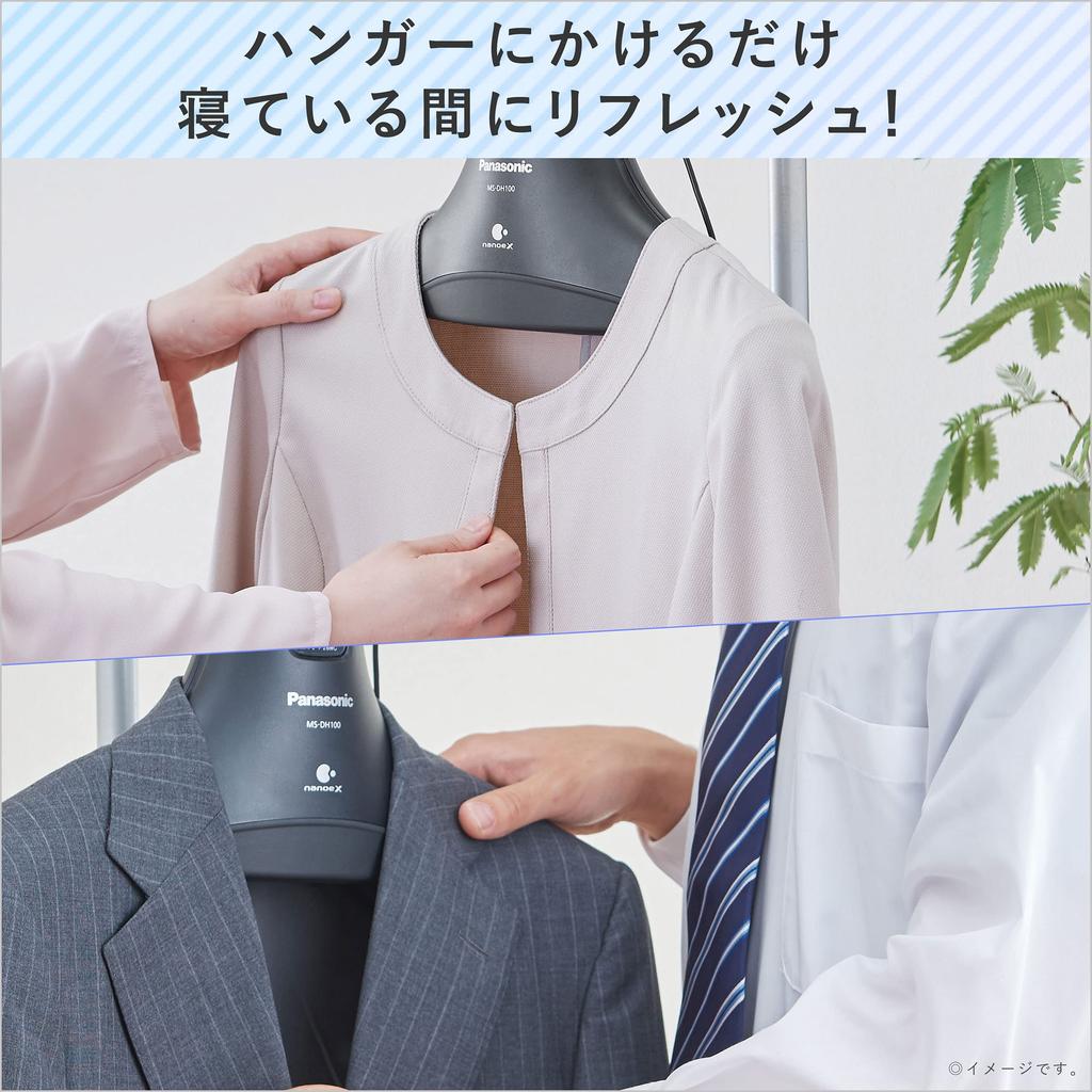 Panasonic Deodorizing Hanger with Nanoe X, Black, MS-DH100-K