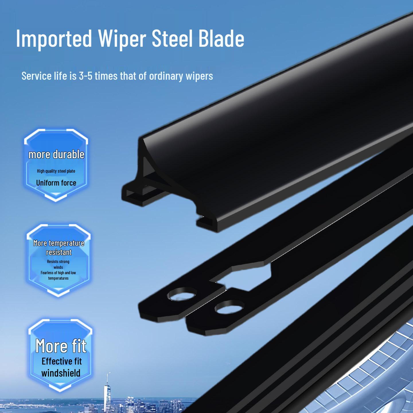 Frameless Silent U-Shaped Wiper Blade for Changan CS75Plus, CS35, EADO, CS55, Oshan X5 CS55 New Energy (2000-2024)