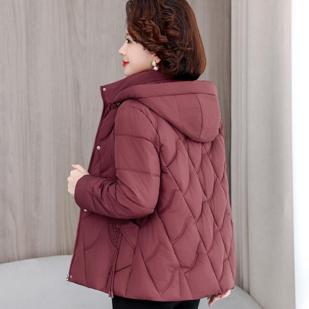 Autumn Winter Thicken Warm Parka Women Casual Solid Color Big Pocket Loose Short Hooded Coat Jackets Outwear