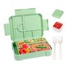 Bento Lunch Box Leak Proof 6-Compartment Lunch Box with Spoon Fork Sauce Cup BPA-Free Food Container for School Snack Container