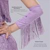 Drilling Rhinestone Latin Dance Fringed Sleeves Flash Fringe Tassel Gloves  Women