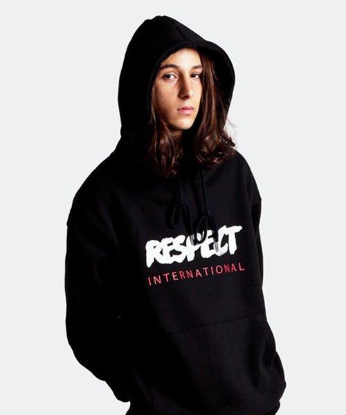 Respect International Logo Hoodie Black/L