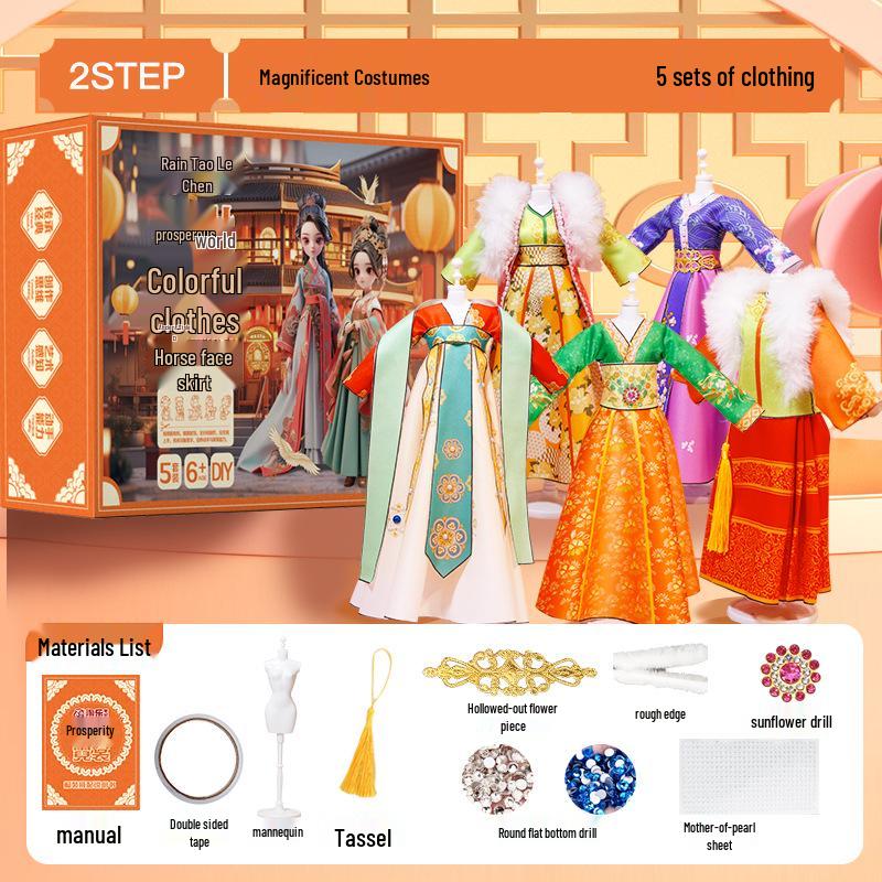 DIY Hanfu Doll Dress-Up Kit: Creative Chinese-Style Clothing for Kids