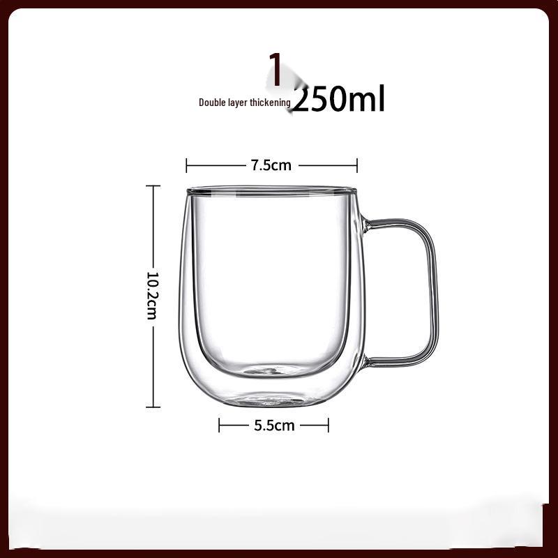 Doppelwandige Borosilikatglas-Tasse mit Henkel für den Heimgebrauch