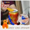 6Pc Easy Can Opener Safety Handheld Sodas Can Opener Portable Plastic Can Opener