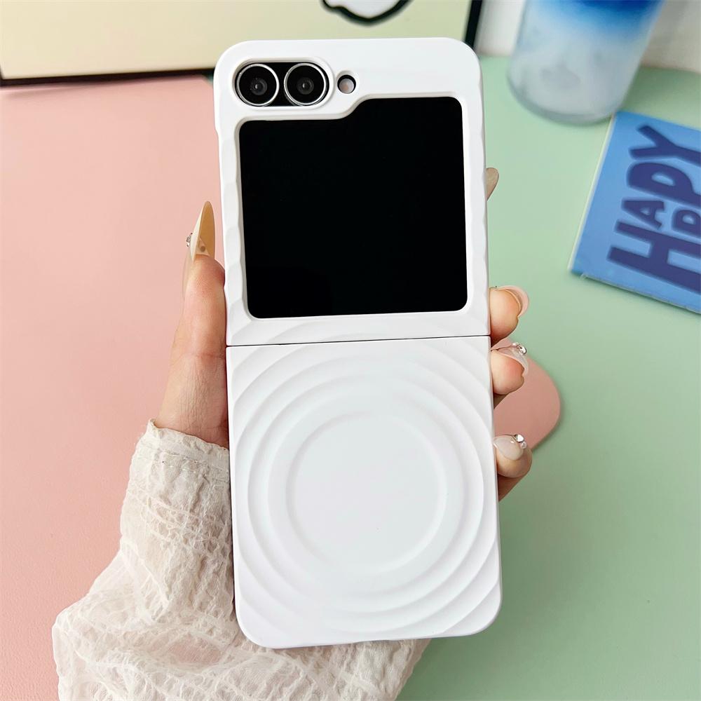 Wave Pattern Phone Case For Samsung Galaxy Z Flip 5 6 5G MagSafe Magnetic PC Shell Flip5 Flip6 Protective Back Cover
