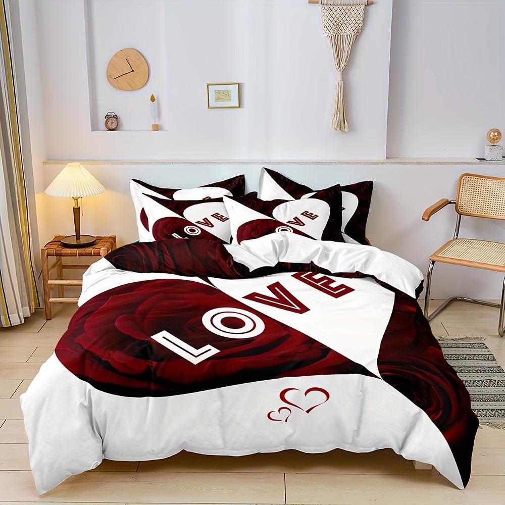 LOVE Printed Polyester Children 3D Children'S King Size  Bedding Duvet Cover Set Cute Printed Cartoon Quilt Cover Home