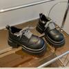 Fashion New Thick Soled Height Increasing Versatile Small Leather Shoes Round Toe for Women's Spring Autumn Styles Featuring a Simple