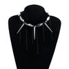 Versatile Tapered Spiraled Beaded Necklace Dark Design Jewelry With Fringed Detail Comfortable For Daily Wear