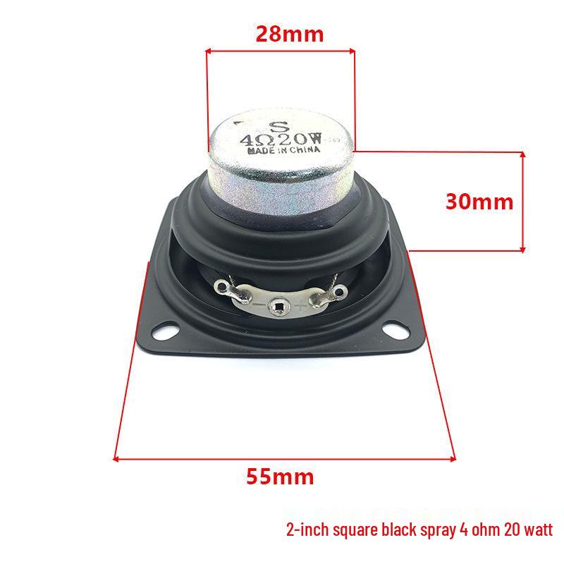 S Brand 2-дюймовий квадратний повнодіапазонний високопотужний низькочастотний динамік 8 Ом 20 Вт з довгохідною звуковою котушкою