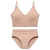 CINOON Cotton Underwear Suit Low-waist Briefs Backless Bralette Lingerie Women Seamless Bra Panty Set