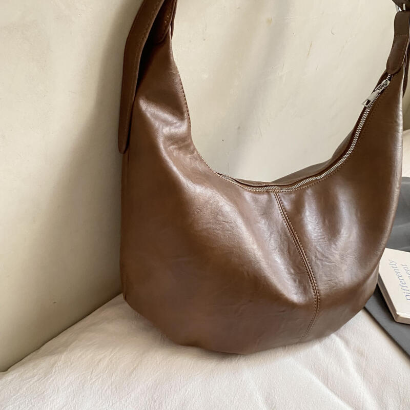 PU Hobo Bag Women's Fashion Shoulder Tote with Soft Texture Large Capacity Casual Everyday Handbag