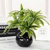 36cm 3 Heads Artificial Palm Tree Plastic Bamboo Branch Tropical Potted Plants Fake Grass For Home Desktop Plant Wall Decoration