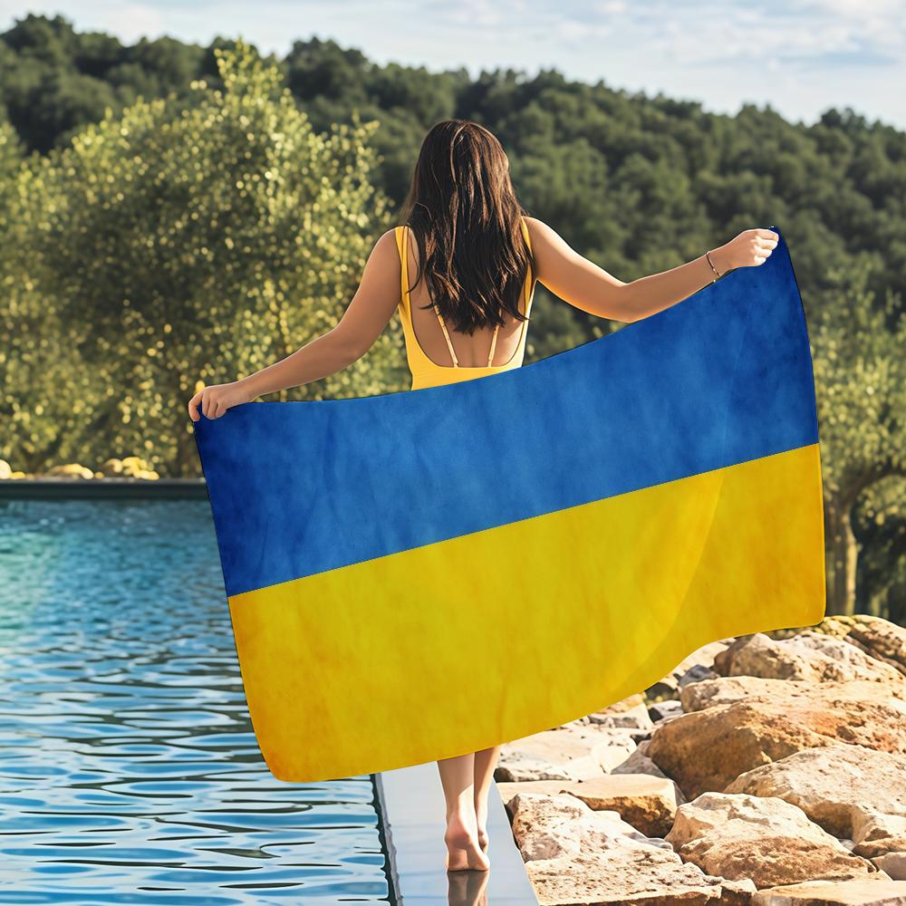 National Ukraine flag Towel Quick Drying Beach Towels Are Suitable For Swimming Pools Camping Yoga And The Gym