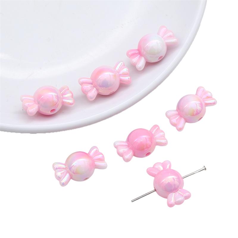 200Pcs Acrylic Beads Charms Solid Color Gradient Coated Beads For Bracelet Necklace Jewelry Making