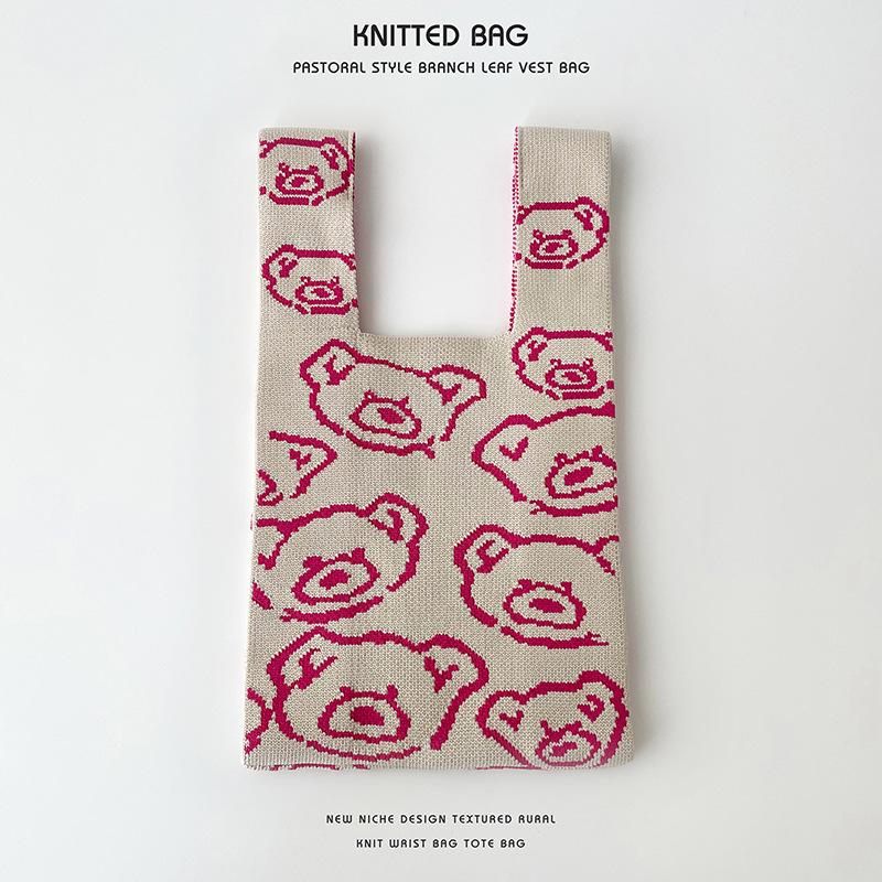 Colorful Knitted Handbags: Women's Fashion Shoulder Bags & Vest Waistcoat Styles