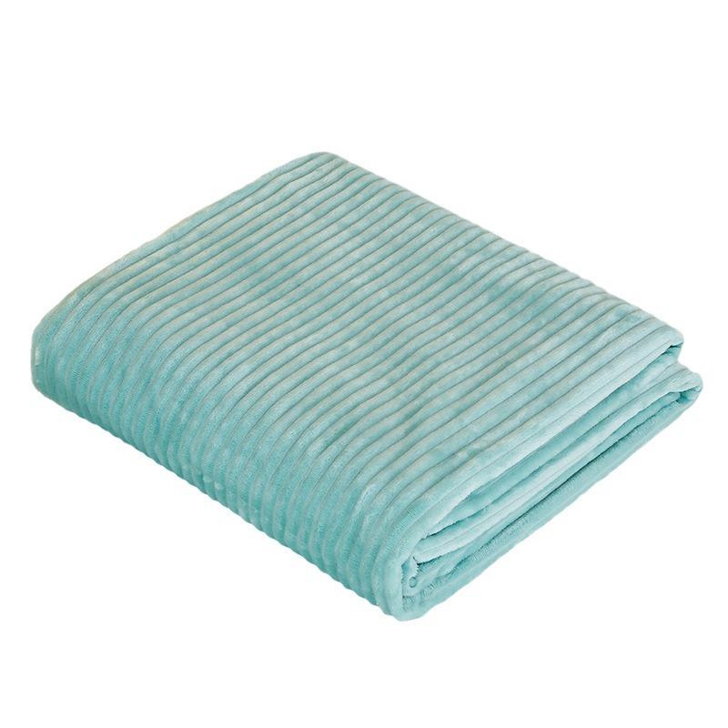 Thick Striped Flannel Fleece Blanket - Super Soft Throw for Office, Yoga, or Gift