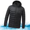 Yousheng Heated Cotton Coat Hooded Long Sleeve Zipper Placket Jacket 19 Zone Hot Spots Hand Washable USB Powered Outerwear
